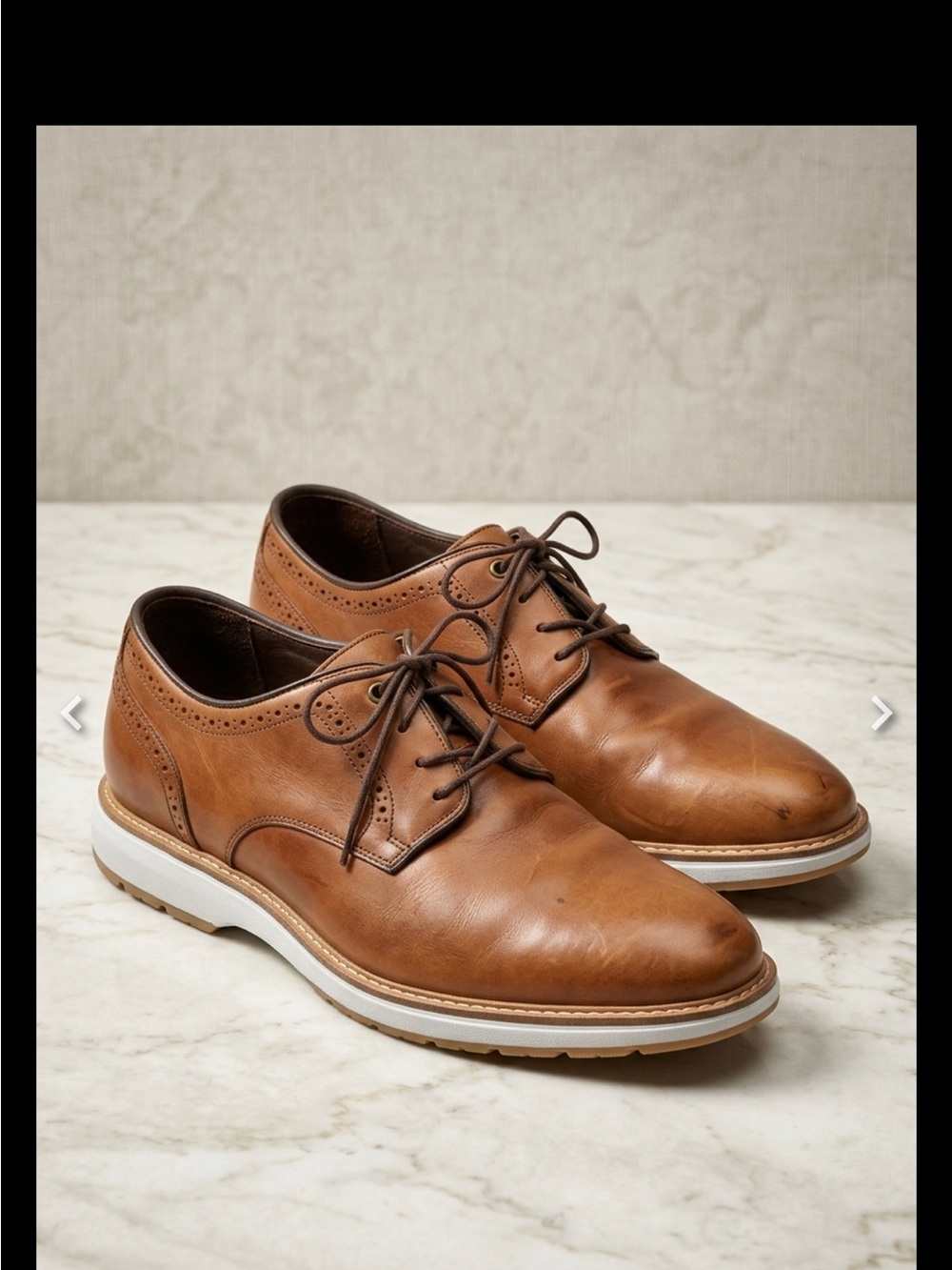 Classic Men’s Leather Derby Shoes in Tan with Contrast Sole